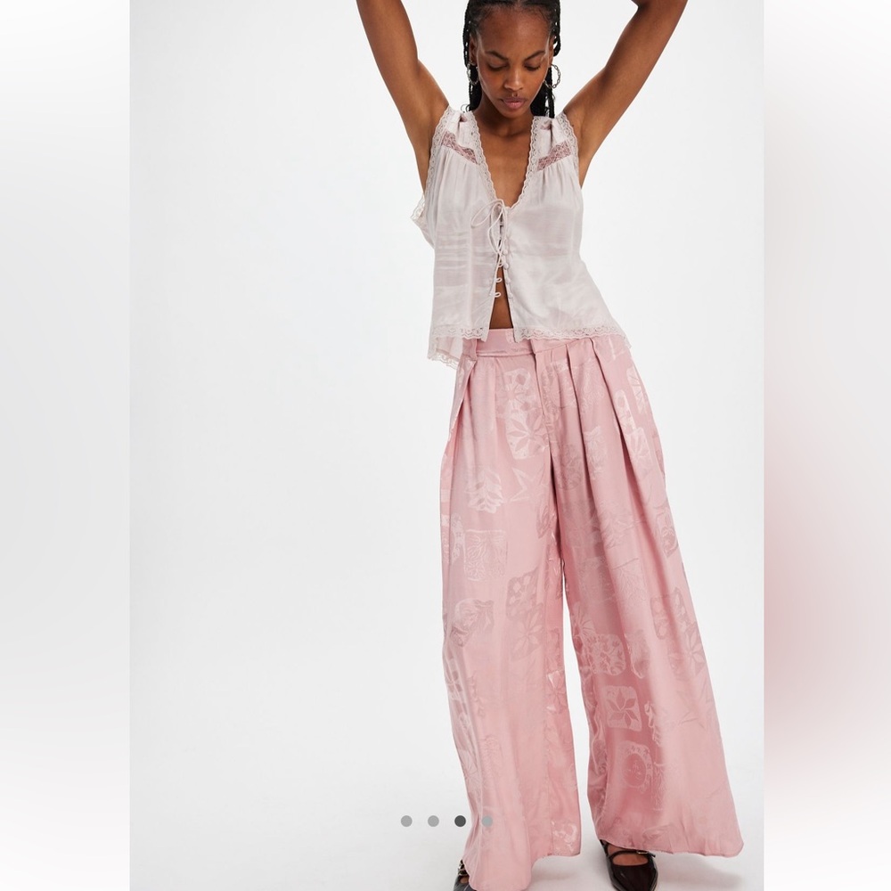 Sophisticated Pink Free people satin trousers